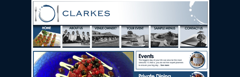 Screenshot of Clarkes Catering (2010)